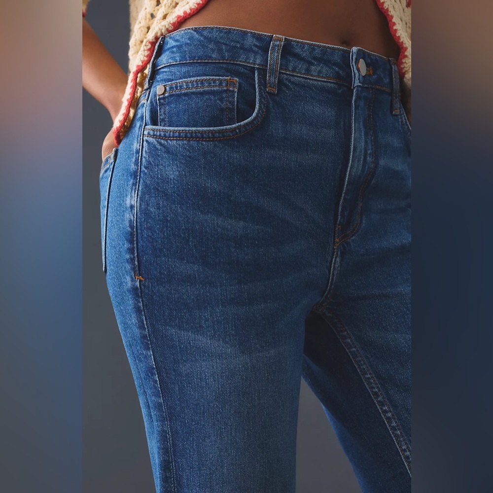 Anthropologie Pilcro mid-rise straight jeans size 27 dark denim - Picture 6 of 13